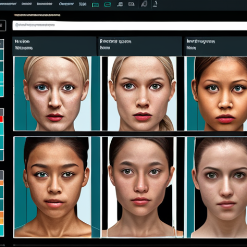 Home 19 **"AI bias detection tool interface, showing statistical analysis results highlighting disparity between demographic groups, data visualization, pre-processing"** (Focus on a technical/analytical scene of bias detection.)